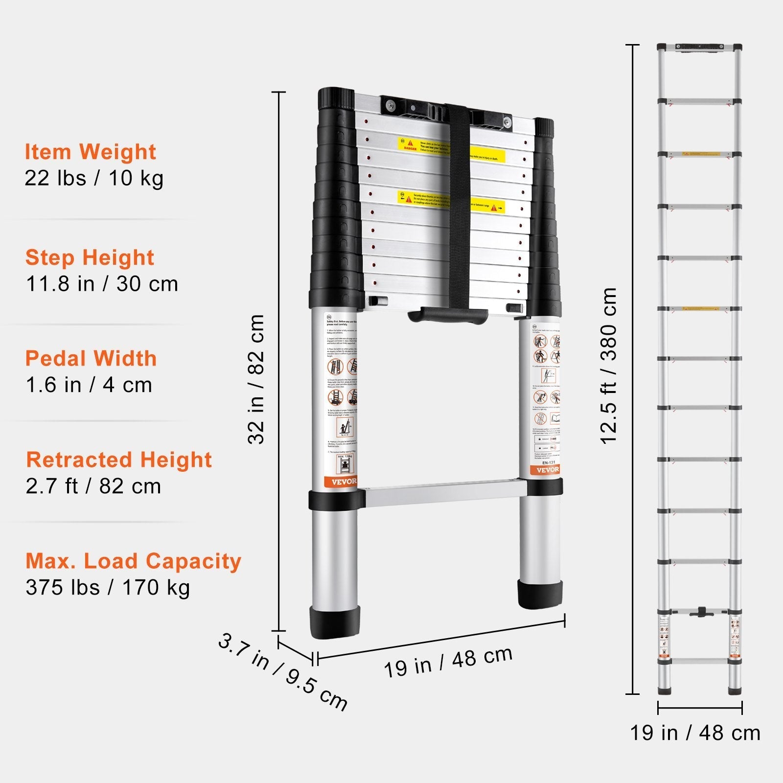 F- Scala Telescopica - Max (5,6 metri) & 181 kg.