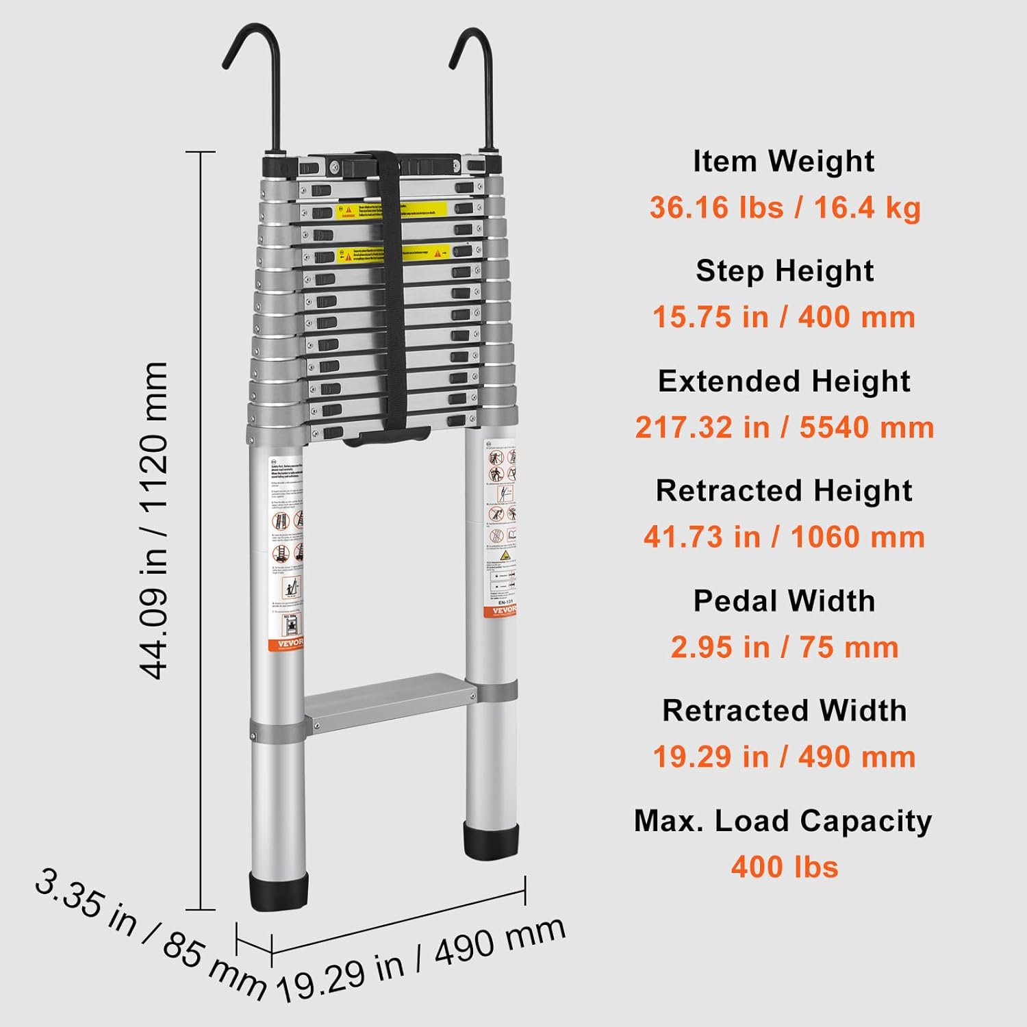 Scala Telescopica - Max (5,6 metri) & 181 kg.