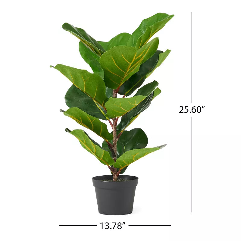 GDFStudio Stilwell Kunst Ficus Lyrata Boom 2' x 1', Groen